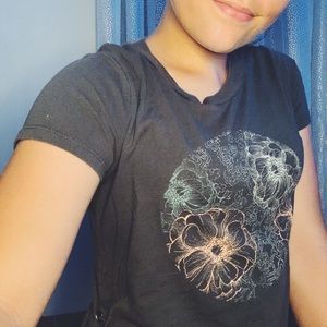 Grey floral t-shirt